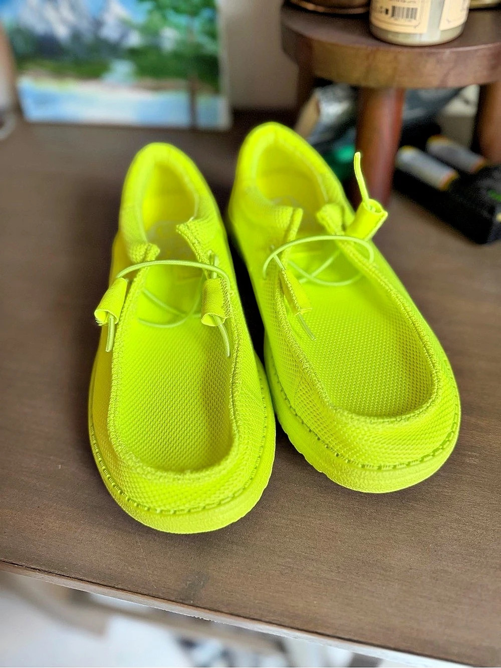 Hey Dude Wally Funk Mono Neon Green Sneakers